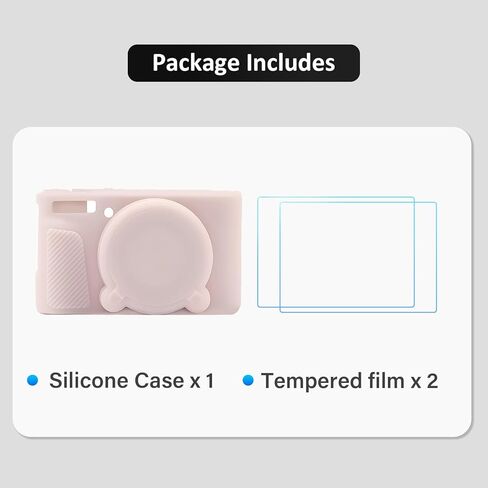 SX730 SX740 Camera Case & LCD Screen Protector Accessories Kit, Soft Silicone Case for Canon PowerShot SX740/SX730 HS Camera, Body Cover for SX740 SX730 with Lens Cap - Rose in Kuwait