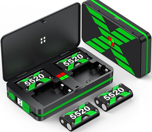DXKK Controller Battery Pack for Xbox Series X|S with Touch-Sensitive Light Strip, Rechargeable Batteries for Xbox One/S/X/Elite Controller Charger Station in Saudi Arabia
