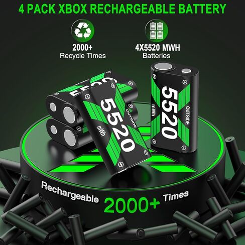 DXKK Controller Battery Pack for Xbox Series X|S with Touch-Sensitive Light Strip, Rechargeable Batteries for Xbox One/S/X/Elite Controller Charger Station in Saudi Arabia