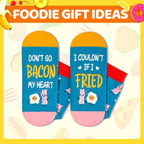 HAPPYPOP Food Socks for Men Women - Taco Bacon Egg Socks, Taco Bacon Food Lovers Gifts in Saudi Arabia