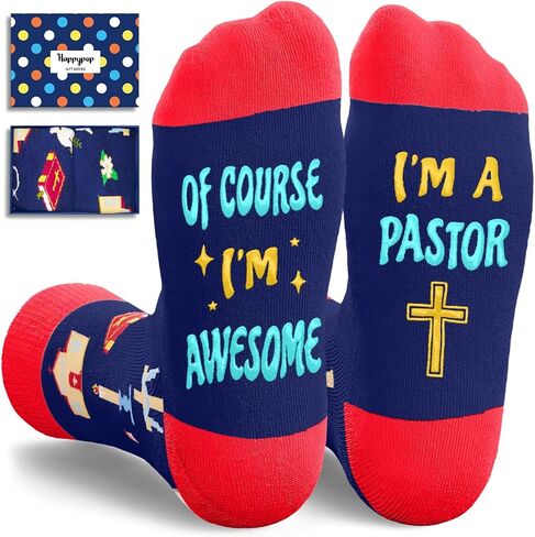 أفكار جوارب HAPPYPOP Pastor - هدايا تقدير القس المسيحي، جوارب يسوع الدينية in Saudi Arabia