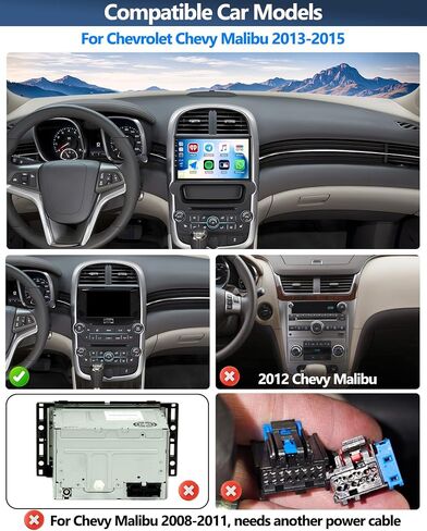 2G + 32G ستيريو سيارة لشيفي شيفروليه ماليبو 2012 2013 2014 2015 مع CarPlay اللاسلكي Android Auto Android 13 راديو السيارة 9 بوصة راديو شاشة تعمل باللمس مع بلوتوث FM نظام تحديد المواقع والملاحة كاميرا احتياطية رئيس وحدة in Saudi Arabia