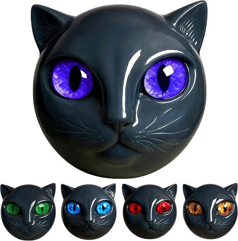 Black Cat Stone Sculpture Handcrafted Figurine Elegant Home Décor & Gift-Ready Art Piece Hand-Crafted Marble-Look Resin Statue Mementofor Mini Tiny Gifts for Cat Lovers Women Men (Purple) in Saudi Arabia
