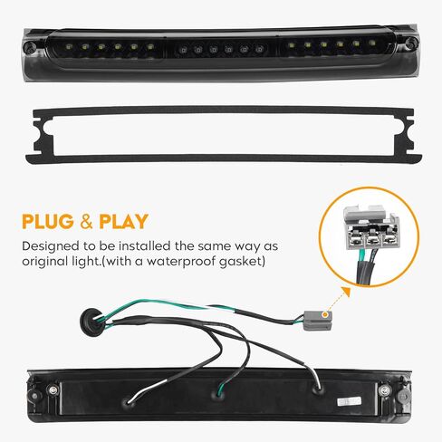 مصابيح خلفية LED + مجموعة مصابيح الفرامل الثالثة تناسب Ford F250 F350 F450 F550 Super Duty 1999-2007، المصابيح الخلفية وضوء إيقاف التثبيت العالي، 3 قطع، عدسات دخان in Saudi Arabia