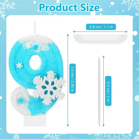 Frozen Birthday Candle Snowflake Number 4 Candle Cake Topper Cupcake Decor Frozen 4th Birthday Party Decorations Anniversary Celebrations Supplies Favors in Saudi Arabia