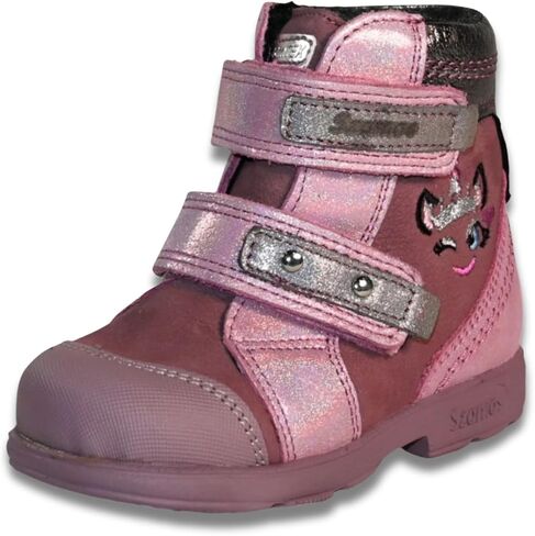 Kids Girls’ Genuine Leather Orthopedic Boots – Arch Support Shoes with Corrective Support for Flat Feet & Overpronation, Stable Ankle Support, Adjustable Straps, Pink Glitter Unicorn Design in Saudi Arabia