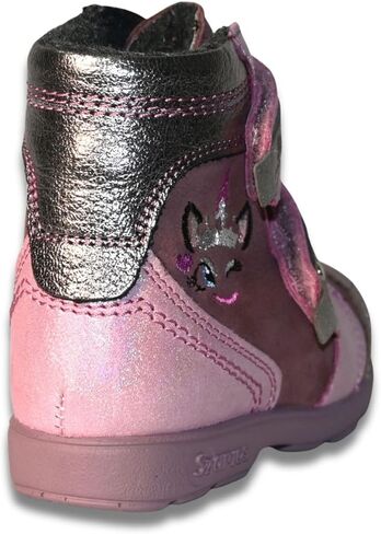 Kids Girls’ Genuine Leather Orthopedic Boots – Arch Support Shoes with Corrective Support for Flat Feet & Overpronation, Stable Ankle Support, Adjustable Straps, Pink Glitter Unicorn Design in Saudi Arabia