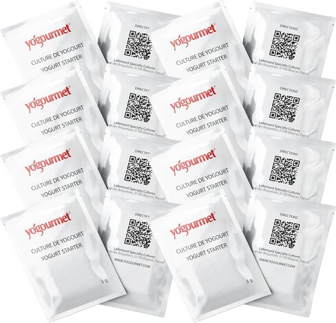 Yogourmet Yogurt Starter (16 Pack Bulk Version) - Make Yogurt at Home - Starter Culture - All Natural, Gluten Free, Kosher, Halal - 3 g Sachets in Saudi Arabia