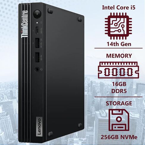 Lenovo ThinkCentre Tiny M70q Gen 5 Intel 14-Core i5-13500T (Beat i7-12700), 16GB DDR5 RAM, 512GB NVMe, WiFi 6E, Bluetooth, RJ-45, DP Port, HDMI, W11P, Business Desktop in Kuwait