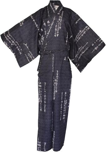 Men's Japanese Kimono Yukata Robe With Obi belt, Made in Japan in Saudi Arabia