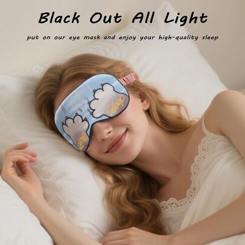 Sleep Masks, 3 Packs Silky Satin Eye Masks for Sleeping,Effective Light Blocking Blindfold for Men Women, Cute Cat Paw Design, with No-Pressure Elastic Strap in Saudi Arabia