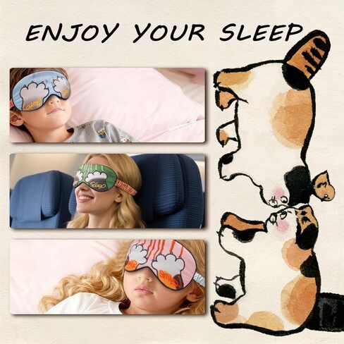 Sleep Masks, 3 Packs Silky Satin Eye Masks for Sleeping,Effective Light Blocking Blindfold for Men Women, Cute Cat Paw Design, with No-Pressure Elastic Strap in Saudi Arabia