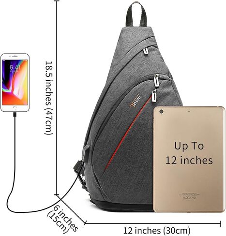 TUDEQU Sling Backpack,8 Pockets One Strap Backpack for Men Large Sling Bag,19L Single Strap Backpack for Men in Saudi Arabia