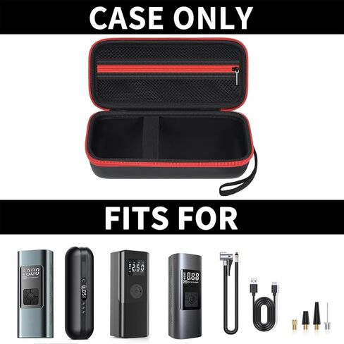 Tire Inflator Air Compressor Case, Compatible with ILTIDE/for Hafuloky/for Woowind/for Prilotte/for Litmustes Car/Bike/Motorcycle/Ball Portable Pump, Electric Inflation Storage Holder - Bag Only-Black in Kuwait