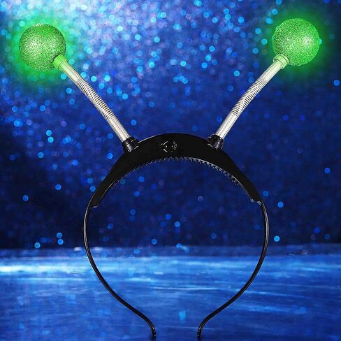 DRESBE Light Up Alien Antenna Headband LED Space Headbands Glow Party Hair Accessories للنساء in Kuwait