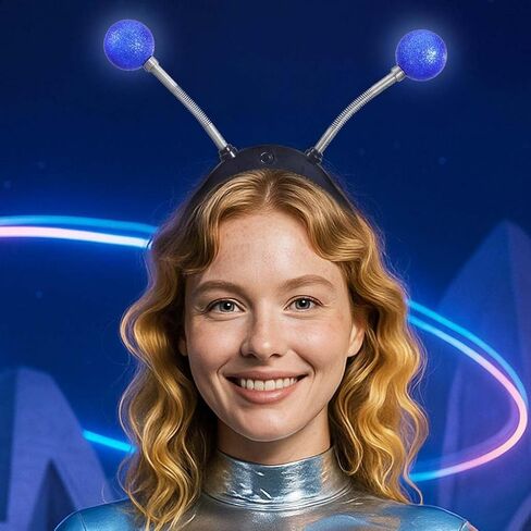 DRESBE Light Up Alien Antenna Headband LED Space Headbands Glow Party Hair Accessories للنساء in Kuwait