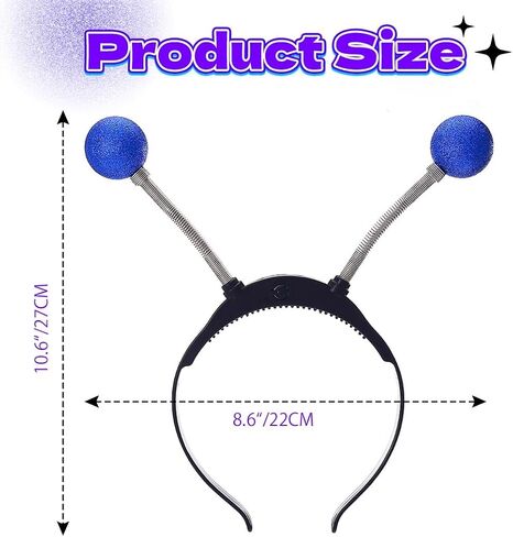 DRESBE Light Up Alien Antenna Headband LED Space Headbands Glow Party Hair Accessories للنساء in Kuwait