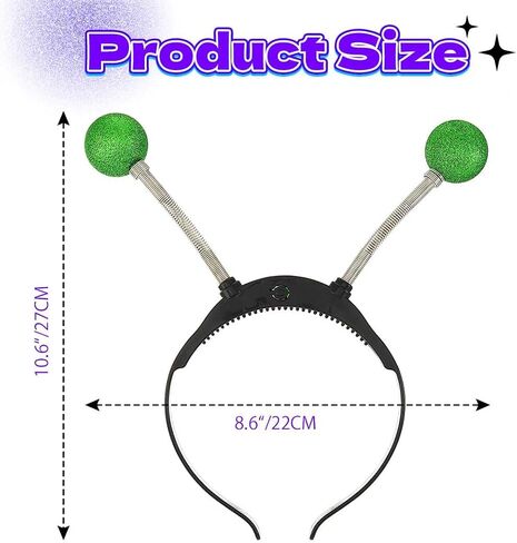 DRESBE Light Up Alien Antenna Headband LED Space Headbands Glow Party Hair Accessories للنساء in Kuwait