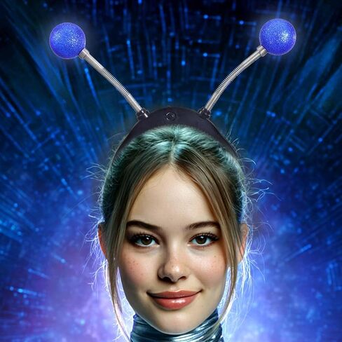DRESBE Light Up Alien Antenna Headband LED Space Headbands Glow Party Hair Accessories للنساء in Kuwait