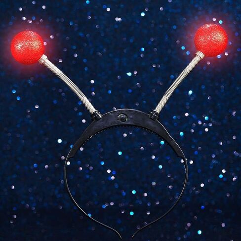 DRESBE Light Up Alien Antenna Headband LED Space Headbands Glow Party Hair Accessories للنساء in Kuwait