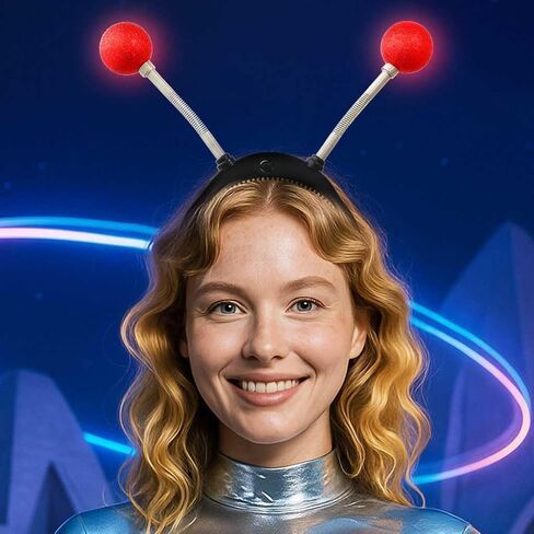 DRESBE Light Up Alien Antenna Headband LED Space Headbands Glow Party Hair Accessories للنساء in Kuwait