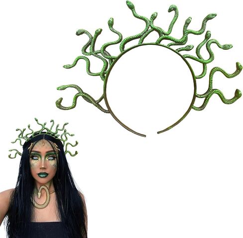 Halloween Snake Headband Green Snake Crown Headpiece Cosplay Costume Hair Accessories for Women in Saudi Arabia