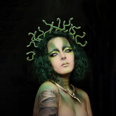 Halloween Snake Headband Green Snake Crown Headpiece Cosplay Costume Hair Accessories for Women in Saudi Arabia