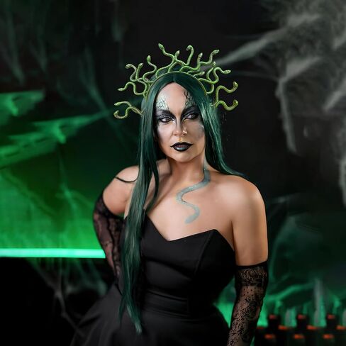 Halloween Snake Headband Green Snake Crown Headpiece Cosplay Costume Hair Accessories for Women in Saudi Arabia