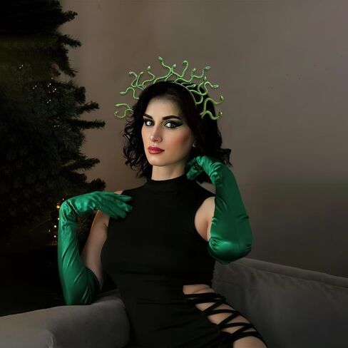 Halloween Snake Headband Green Snake Crown Headpiece Cosplay Costume Hair Accessories for Women in Saudi Arabia