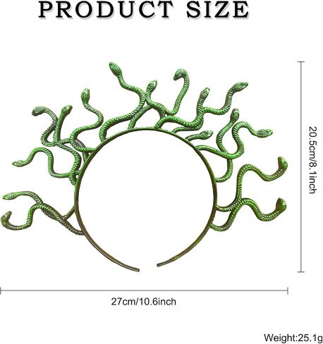 Halloween Snake Headband Green Snake Crown Headpiece Cosplay Costume Hair Accessories for Women in Saudi Arabia