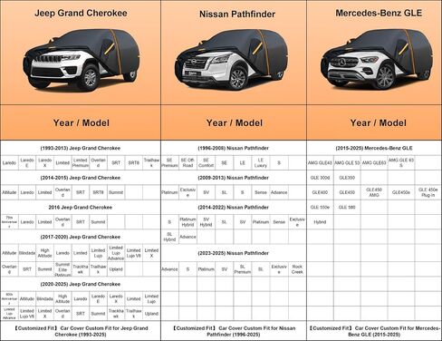 Kayme SUV Car Cover Custom Fit for Nissan Pathfinder,Mercedes Benz GLE 350 400 450 43,Jeep Grand Cherokee,Outdoor Waterproof All Weather Full Exterior Cover Rain Sun Protector, Windproof Upgraded. in Saudi Arabia