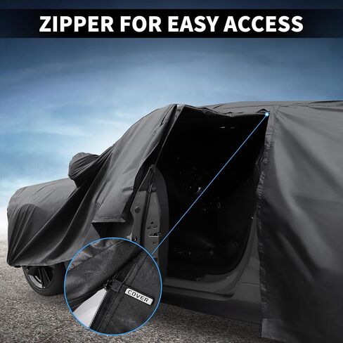 X AUTOHAUX Car Cover Outdoor Waterproof Sun Rain Snow Hail Protection with Left Side Door Zipper 210D-PU for Mazda CX-90 in Saudi Arabia