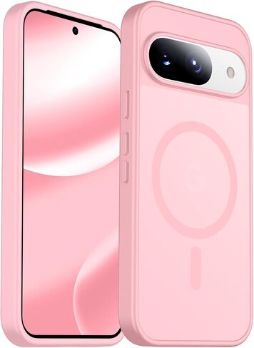 for Google Pixel 8A Case, Compatible with Magsafe, [Military Drop Protection] [Anti-Fingerprint] Slim Translucent Matte Back Durable Phone Case,Black in Kuwait