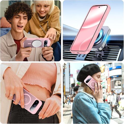 for Google Pixel 8A Case, Compatible with Magsafe, [Military Drop Protection] [Anti-Fingerprint] Slim Translucent Matte Back Durable Phone Case,Black in Kuwait