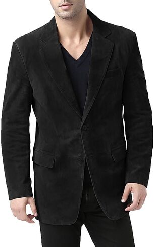 BGSD Men Cliff 2-Button Suede Leather Blazer Sport Coat Jacket (Also available in Big and Tall and Short) in Saudi Arabia