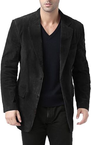 BGSD Men Cliff 2-Button Suede Leather Blazer Sport Coat Jacket (Also available in Big and Tall and Short) in Saudi Arabia