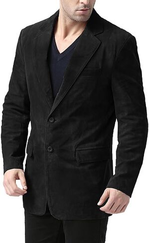 BGSD Men Cliff 2-Button Suede Leather Blazer Sport Coat Jacket (Also available in Big and Tall and Short) in Saudi Arabia