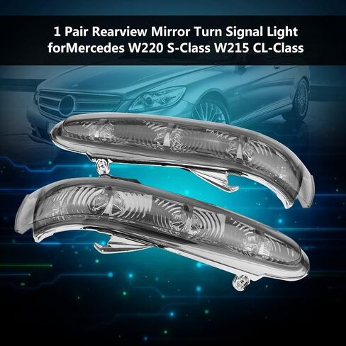VGEBY Side Mirror Turn Indicator, High-Quality Replacement, Side Mirror Turn Signal, Durable smoked lens for Mercedes-Benz S-Class, CL-Class, E-Class, etc. in Saudi Arabia