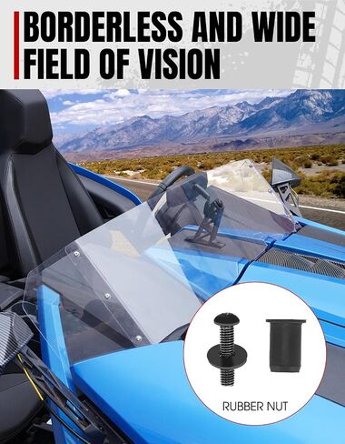 A & UTV PRO Durable Hard-Coated PC Front Windshield for Polaris Slingshot S SL SLR R LE GT 2015-2024, Scratch-Resistant Front Wind Deflector for Polaris Slingshot Accessories, OEM #2882154 in Saudi Arabia