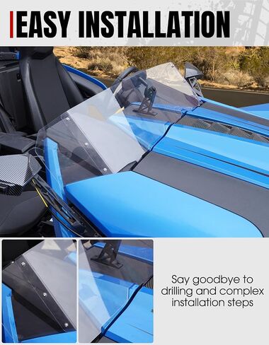 A & UTV PRO Durable Hard-Coated PC Front Windshield for Polaris Slingshot S SL SLR R LE GT 2015-2024, Scratch-Resistant Front Wind Deflector for Polaris Slingshot Accessories, OEM #2882154 in Saudi Arabia