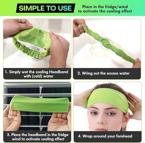 5 قطع من عصابات رأس التبريد، عصابات رأس تبريد قابلة للتمدد، عصابات رأس رياضية ماصة للرطوبة للنساء والرجال أثناء التمارين واليوجا والجري وركوب الدراجات in Kuwait