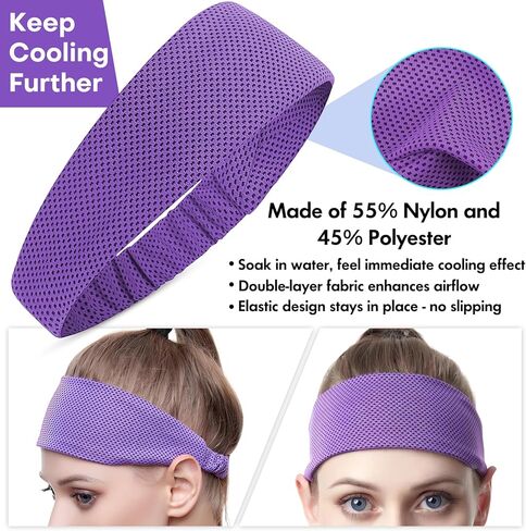 5 قطع من عصابات رأس التبريد، عصابات رأس تبريد قابلة للتمدد، عصابات رأس رياضية ماصة للرطوبة للنساء والرجال أثناء التمارين واليوجا والجري وركوب الدراجات in Kuwait