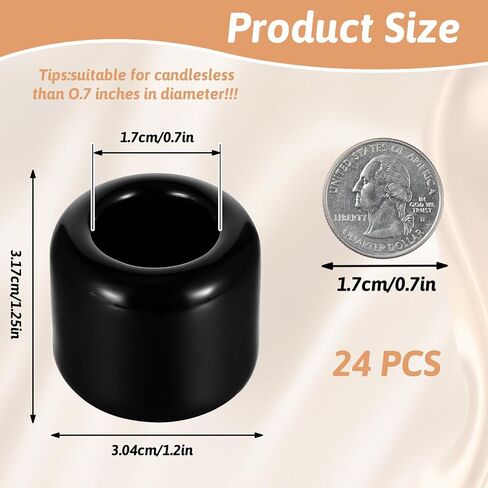 24 Pcs Black 0.7 Inch Diameter Ceramic Chime Ritual Spell Candle Holders, Great for Casting Chimes, Meditation, Rituals, Spells, Vigil, Witchcraft, Wiccan Supplies in Saudi Arabia