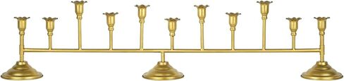 Scalloped Gold 12ct Taper Holder Candelabra Antique Finish Christmas Vintage Scalloped Taper Candle Holder Farmhouse Candle Holder Decor Wedding, Dinning, Party (Antique Brass) in Saudi Arabia