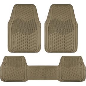 Rubbermaid Car Mats Full Set – All Weather Car Floor Mats Universal Trim-to-Fits Design,Heavy Duty Car Mats for Cars, SUVs, Trucks,and Vans - Beige in Kuwait