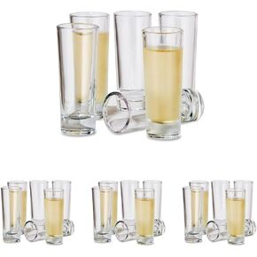 Oggi Tall Shot Glasses w/Heavy Base, Set 6 - Real Glass Shot Glass Set, Cool & Classic Design Ideal Groomsmen Gifts, Tequila Shot Glasses, Bachelor Party Favors for Men - 2oz / 59ml in Kuwait