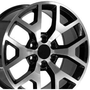 إطارات OE Wheels CV92 مقاس 20 بوصة تناسب طراز Sierra 1500 على شكل قرص العسل 6x139.7 20x9 مصنعة باللون الأسود اللامع - هولاندر 5656 (مجموعة من 4) in Kuwait