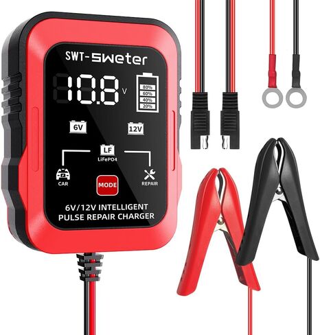 1.5A 6V/12V Smart Battery Charger – Automatic Maintainer, Trickle Charger & Desulfator with Overcharge Protection & Temperature Compensation – for Lead-Acid Batteries in Saudi Arabia