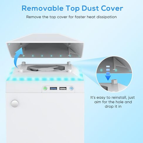 FASTSNAIL RGB Cooling Fan with Dust Cover for Xbox Series X, Cooler System with Auto Fan Speed Adjustable by Temperature, 7 RGB Light Modes, Removable Top Fan and Dust Filter, Accessories for XSX in Kuwait