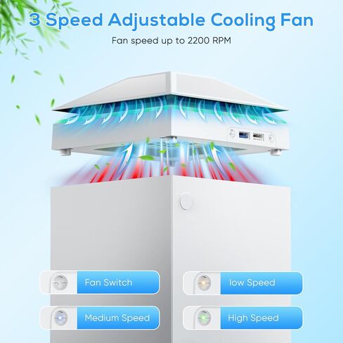 FASTSNAIL RGB Cooling Fan with Dust Cover for Xbox Series X, Cooler System with Auto Fan Speed Adjustable by Temperature, 7 RGB Light Modes, Removable Top Fan and Dust Filter, Accessories for XSX in Kuwait